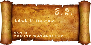 Babot Ulisszesz névjegykártya
